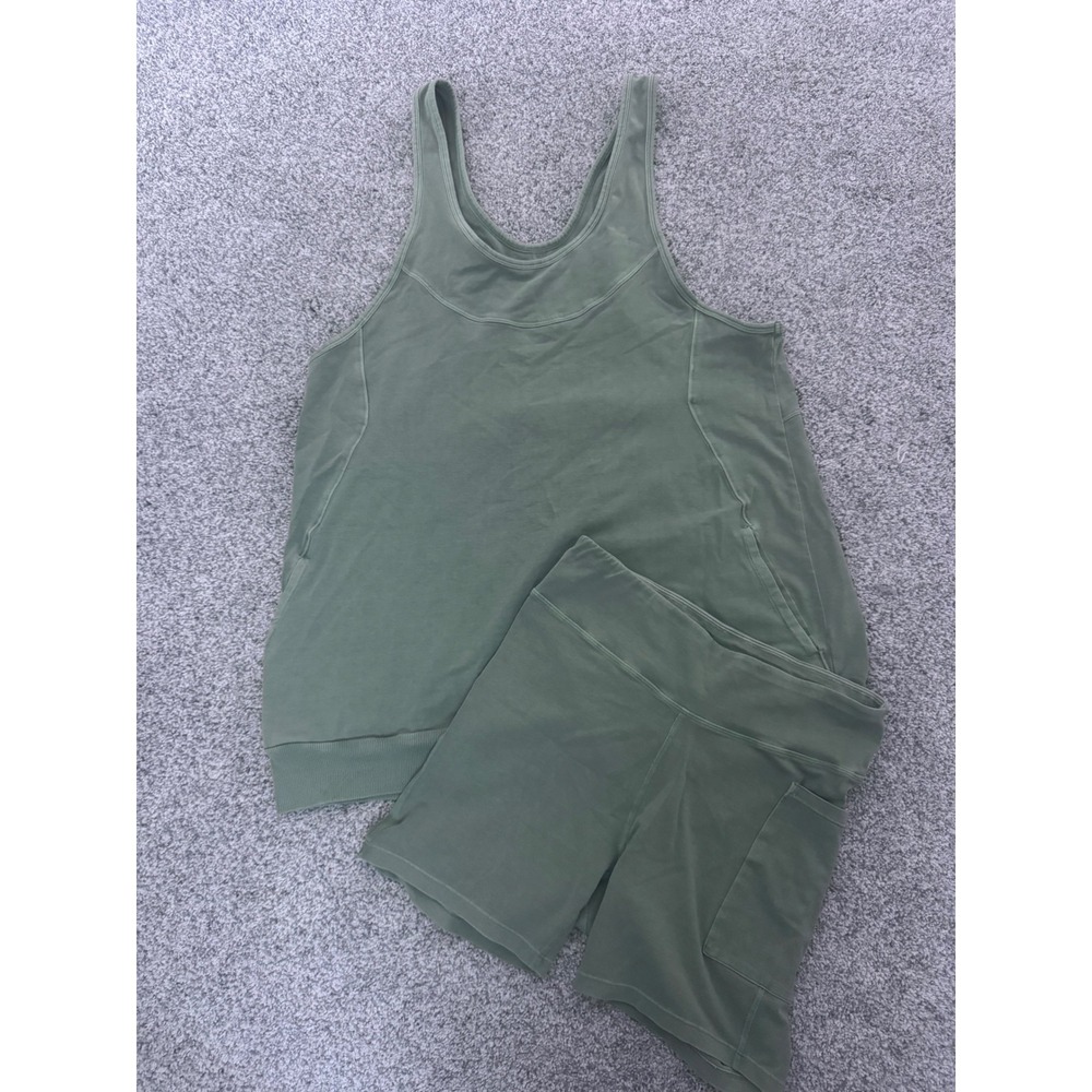 Free People Movement FP Movement Sage Green Tank and Shorts Set OB1958230 Size S